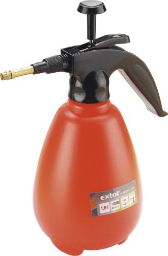 Kézi permetező, réz fejjel; 1,8 liter, műanyag, piros