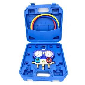   Klíma csaptelep 2 utas 90 cm-es tömlőszettel R32, R410A hűtőközeghez, kofferben